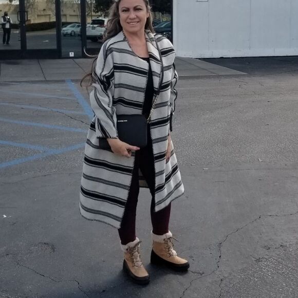 CELINE 21 SS Striped Wool Blanket Coat Vintage - Picture 2 of 16